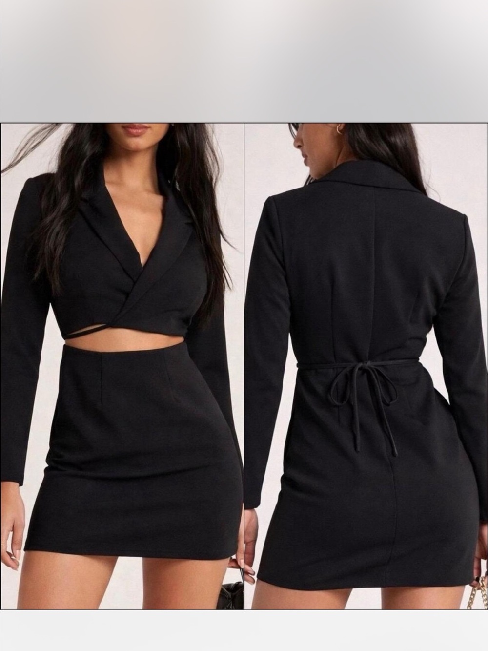 Abercrombie black wrap dress size large brand new with tags